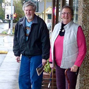 Gaye and Don Patterson going for a walk